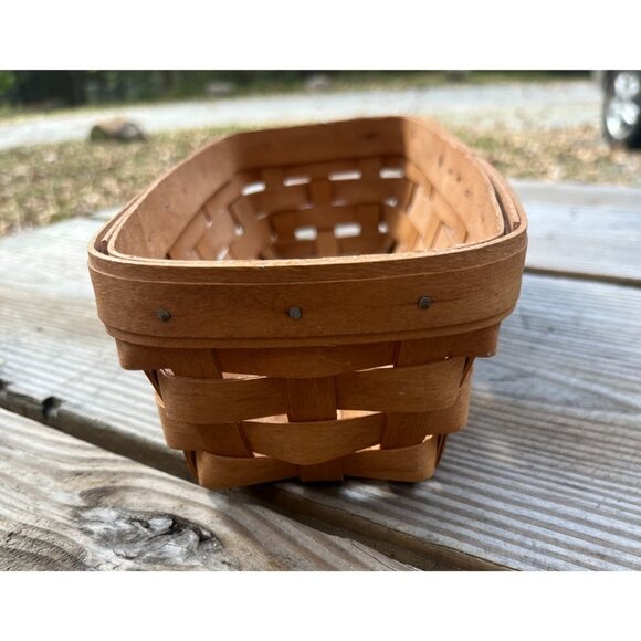 Longaberger 1994 Handwoven Basket Signed Rectangular Design - Picture 3 of 10